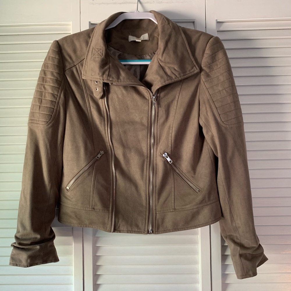 Faux Suede Moto Jacket
